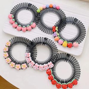 Acessórios de cabelo dos desenhos animados 360 graus círculo hairbands crianças elegante pente decorar headband aros moda