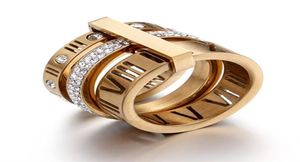 Trendowe pary mody Pierścienie tytanowe stal nierdzewna Pierścień Walentynki Wysokiej jakości mieszankę całej cyrkonu Pierścienie 9836110