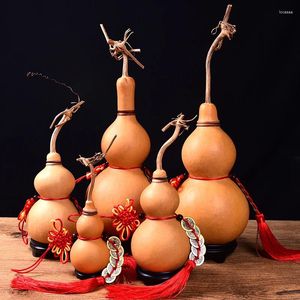 Flaskor traditionella kinesiska natrualiska kalebassen lycka till wu lou naturligt torrt hu lu trä cucurbit fengshui bagua hängande amulet anständig gåva