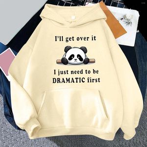 Hoodies das mulheres pulôver das mulheres 2xl carta das senhoras panda impressão moletom com capuz com cordão bolso sono mulheres