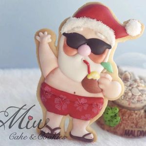 Baking Moulds Christmas Santa Claus Pattern Cookie Cutter Novel Xmas Shape Biscuit Stamp Icing Fondant Cake Pressed Mold Kitchen