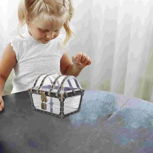 Garrafas retro crianças pirata tesouro baú tema festas decorações jóias doces caixa de armazenamento de brinquedos para casa ornamento suprimentos