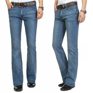 Männliche Bell-Bottom-Denim-Hose, schmale schwarze Boot-Cut-Jeans, Herrenbekleidung, legere Business-Schlaghose 240131
