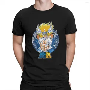 Męskie koszule odważne wojownik święty seiya kreskówka japońska anime komiksowa koszulka punkowa crewneck tshirt harajuku ubrania poliester