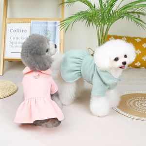 Cão vestuário vestido roupas inverno filhote de cachorro saia chihuahua gato york maltese bichon poodle schnauzer traje moda pet arnês casaco