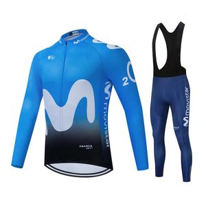 Movistar Team Long Sleeve Cycling Jerseys Ropa Ciclismo Maillot Bicycle Clothing Breathable Mtb Bike Clothes 240131