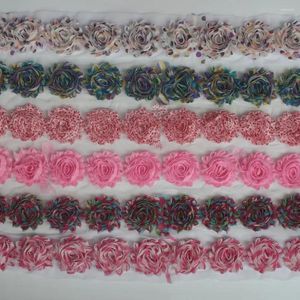 Hair Accessories 16y 2.5" Print Shabby Chiffon Flowers For Girls Headband Bow Flower Diy Craft Supplies