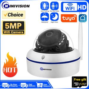 Tuya Smart Life Dome Camera 5MP WiFi Interior Única Antena Externa IP67 À Prova D 'Água CCTV Proteção de Segurança Câmera de Movimento Móvel 240126