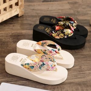 Moda feminina flip flops verão praia plataforma chinelos casuais fora cunhas sandálias sapatos 240126