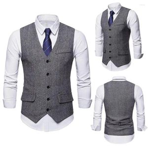 Mäns västar 2024 Ankomstklänning för män Slim Pass Mens Suit Vest Manlig midja Homme Casual ärmlös formell affärsjacka