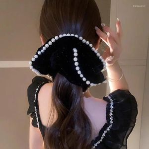 Hårklipp massivt pärla elastiskt band hårrope för kvinnor band enkel mångsidig bröllopsfest tillbehör