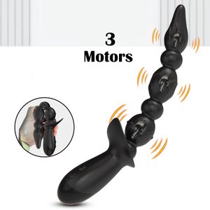 3 motor Anal Vibrator Gay Prostate Massager Anal Beads Butt Plug Vibrator Male Masturbator Sex Toys for Women Men Adults 240130