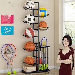 Casa indoor infantil basquete futebol vôlei badminton raquete de armazenamento bola simples 240127