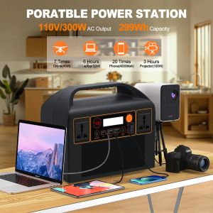 220V 300W Emergency Generator 90000mAh Portable Power Station Car Jump Starter Solar Power Bank Outdoor Power Supply Inverter