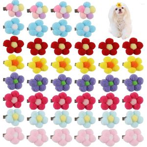 Dog Apparel 50/100Pcs Cat Hair Clips Cute Floral Bows Flower Dogs Hairpins Pet Accessories Grooming