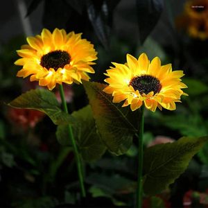 Girasoli da giardino da giardino per esterni lampade solari corti impermeabili lampada da notte paesaggio romantico resistente più luminoso per la decorazione delle vacanze