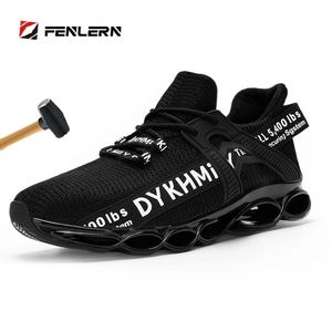 FENLERN Blade Winter Safety Shoes Men Slip on Light Weight Steel Toe Cap Shoes Composite Work Boots Sneakers Men Shoes 240130