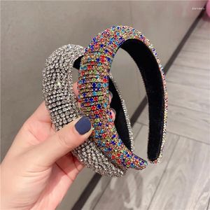 Hair Clips Handmade Full Diamante Padded Baroque Headbands Luxury Crystal Hairbands For Women Rhinestone Tiara Bling Accessories Bulk