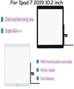 För iPad 7 102 tum A2197 A2200 A2198 Pekskärm Digitizer Glass Panel med Home -knapp och självhäftande band1952331