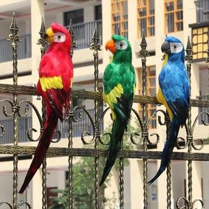 Garden Decorations Creative 45cm Simulation Parrot Handmade Foam Feather Macaw Lawn Figurine Ornament Fake Animal Bird Prop Decoration