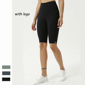 Lu hizalanan kapris şortu spor fitness terleme pantolonları yeni çift yüz fırçalanmış çıplak hissediyorum kalça kaldırma tayt cep limon ll jogger lu-08 2024