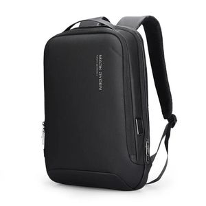 MARK RYDEN Mochila Slim Laptop para Homens Negócios Mochila Minimalista YKK Zíper Resistente a Riscos Com USB 240127