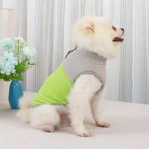 Dog Apparel Pet Pullover Stylish Clothes Fleece Button Closing Collar Lapel Clashing Colours Lightweight Shake Velvet Coat