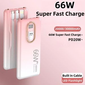 30000MAH Power Bank 66W Externt batteri Fast Charging Powerbank för iPhone 13 Samsung S22 Huawei Xiaomi 13 Portable Power Bank