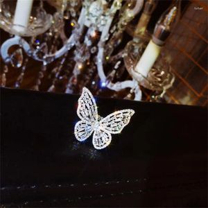 Dangle Earrings Zircon Butterfly Ring Stylish Women's Bubble Cocktail Party Copper Set Luxury Stunning Unique