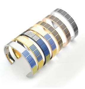 Offener Punk-Armreif aus 316L-Titanstahl mit Emaille, blau, weiß, gelb, für Herren und Damen, Armreif, Schmuck, Geschenk 5305274