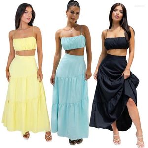 Damen Bademode Strand Cover Up Pareo 2024 Frauen Pareos und Kimonos Kleid trägerlosen Anzug solide Polyester Badeanzug Bikini Set mit Sommer für