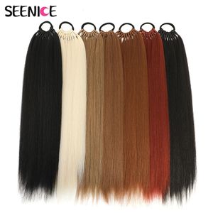 Straight Synthetic Ponytail Hair Extensions Natural Hair False Tail for Women Horse Overhead Tail False Pigtail White and Black 240122