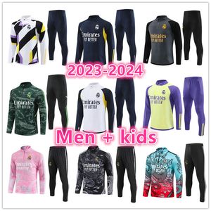 2023 2024 Real Madrids Bellingham Vini Jr Men e crianças de atreto de futebol 23 24 24 Treinamento de futebol Treinamento Kit de corrida Chandal Futbol Survite 116