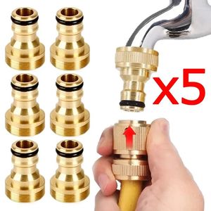 Bathroom Sink Faucets 5/1Pcs Brass Tap Quick Connector Universal Washing Machine Garden Watering Irrigation Hose Nozzle Adapter