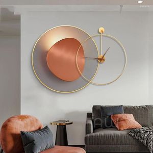 Wall Clocks Modern Oil Painting Wrought Iron Hangings Home Livingroom Sticker Decoration El Store Mural Crafts