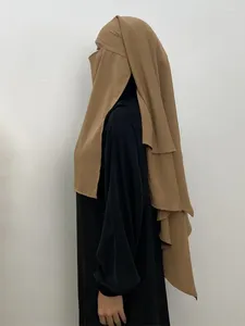 Roupas étnicas niqab muçulmana véu nida curto khimar 2 tampa de rosto lenço hijab burqa hijabs islâmico embrulhando turbante ramadã Ramadã