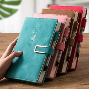 A5 Notebook Ultrathick Thickened Notepad Business Soft Leather Work Meeting Record Book Office Diary Sketchbook Students Cute 240119