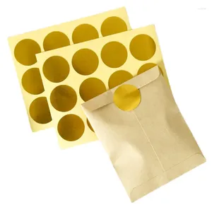 Confezione regalo Adesivi dorati Borse adesive di carta rotonde a forma di cuore Scatole Etichette per sigilli Forniture per imballaggio per feste di Natale di compleanno di matrimonio