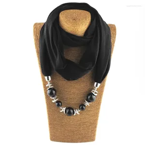 Scarves Women Solid Color Ring Scarf Hijabs For Infinity Wrap Multistyle Jewelry Necklac