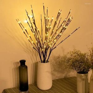 Lâmpadas de chão 20 LEDs Ramos Luzes Decorativas Alimentadas por Bateria Alto Vaso Enchimento Salgueiro Galho Iluminado Ramo Flexível para Decoração de Casa