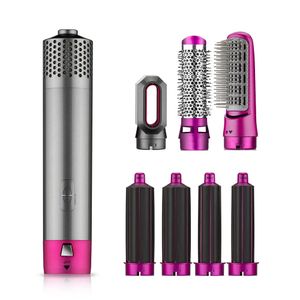 Leather Box Curling Irons 7 In 1 One Step Hair Dryer Volumizer Rotating dryer Curler Comb Brush Dryers For Styling Tool