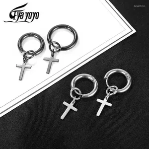 Dingle örhängen eyeyoyo mini Cross Stud for Men Gift Earings Fashion Jewelry