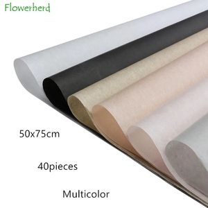 40 pçs/lote 50x75cm diy tecido papel roupas embalagem buquê de flores papel de embrulho presente embalagem artesanato papéis scrapbook papel 240122