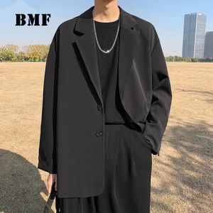 Корейский стиль хип-хоп свободный костюм больших размеров мужской Kpop негабаритные топы мужская одежда Ulzzang модное пальто уличная куртка 240118
