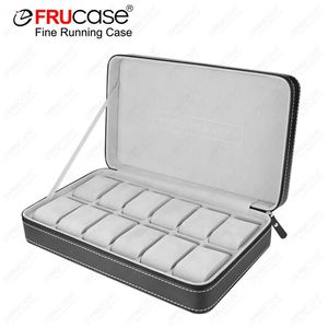 Frucase Watch Box Pu Leather Watch Case Watch Storage Box för Quartz Watcches smycken Boxar Display Gift 240129