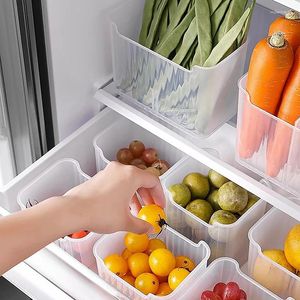 Storage Bottles 1pc Reusable Refrigerator Boxes Food Fresh Organizer Cold Crisper Fruit Spice Container Kitchen