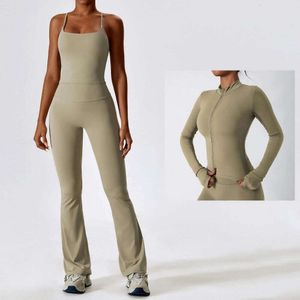 Lu Align Lu Yoga Sport Piece Series 232 3 Align Set completo con gilet, pantaloni e giacca da allenamento Gry LL LL Lemon