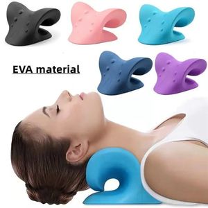 Neck and Shoulder Relaxer Corrector Vertebra Massager Cloud Pillow Cervical Stretcher Acupressure Point Relief Pain Traction 240202