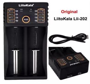 元のliitokala lii202 USB 18650 14500 10440 261577347のNIMHリチウムイオンのパワーバンク機能を備えたインテリジェントバッテリー充電器