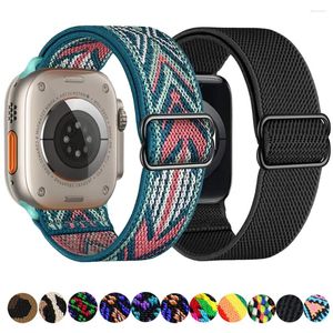 Watch Bands Elastic Sc​​runchie Nylon Strap for Apple Ultra Band 49mm 45mm 41mm 40mm 42mm 38mmブレスレットIWATCH SERISE 8 7 6 5 WatchBand